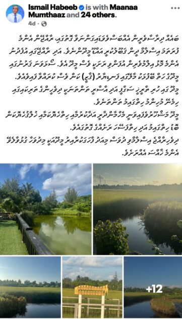 ހަބީބު ފޭސްބުކްގައި ލިއުއްވާފައިވާ ލިއުއްވުން