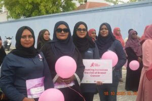 18-10-2025 ގައި ހުޅުމީދޫގައި ބޭއްވުނު " ޕިންކް ރިބަން ރަން-ވޯކް"