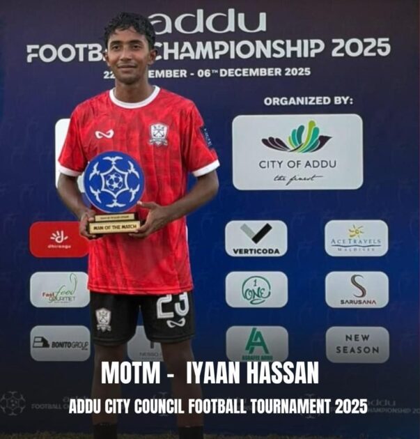 މިމެޗްގެ މޮޅު ކުޅުންތެރިއަކަށް ހޮވުނު ކްލަބް ލޮތަރި ޓީމްގެ ފޯވާޑް އިޔާން ހަސަން - އިޔާން ވަނީ މިމެޗްގައި ހެޓްރިކް ހަދައި، ޓީމަށް މުހިންމު ދައުރެއް އަދާކޮށްދީފައި .